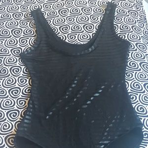 American Apparel Stripe bodysuit, slight sheer